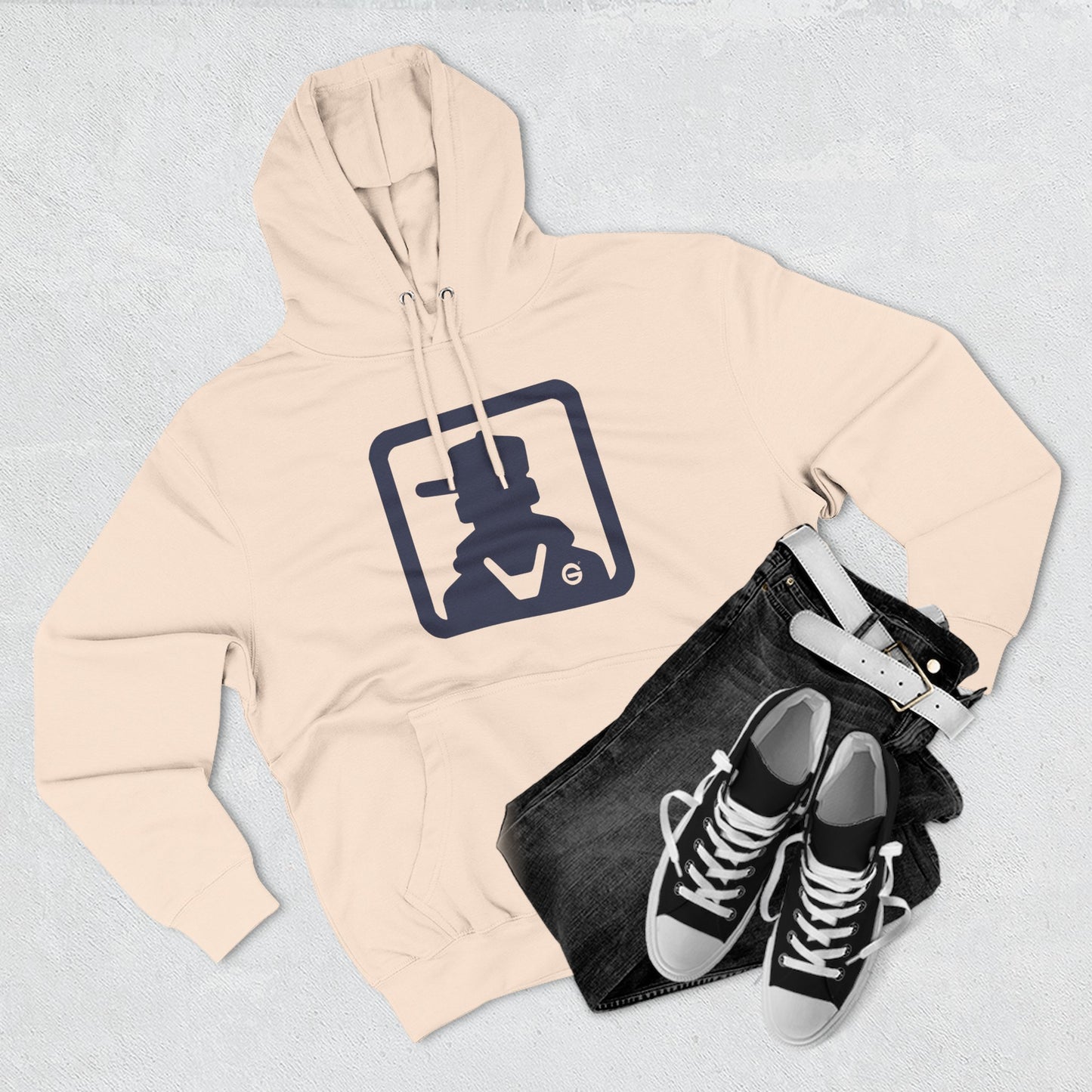 Minimalist Cowboy Silhouette Hoodie — Western Graphic Pullover
