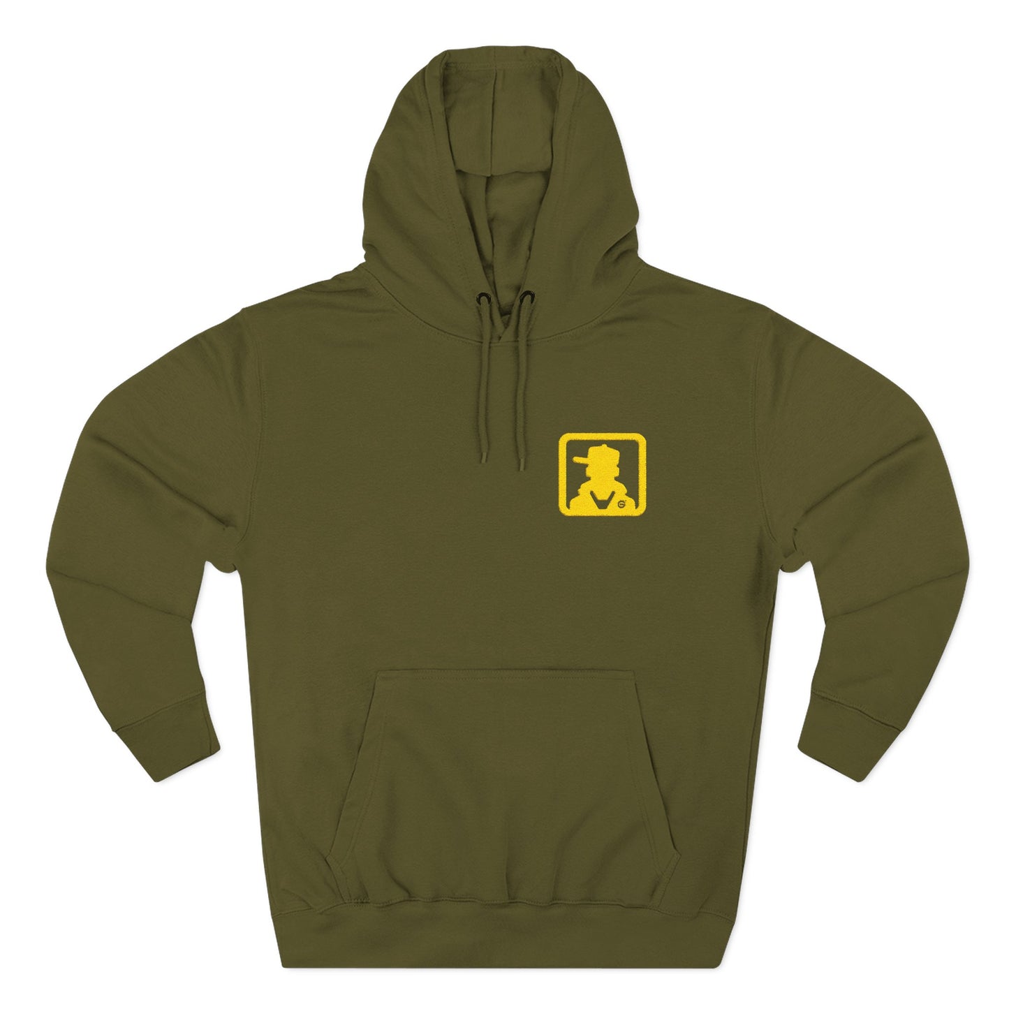 Minimal White Pocket Logo Hoodie