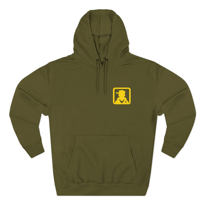 Minimal White Pocket Logo Hoodie