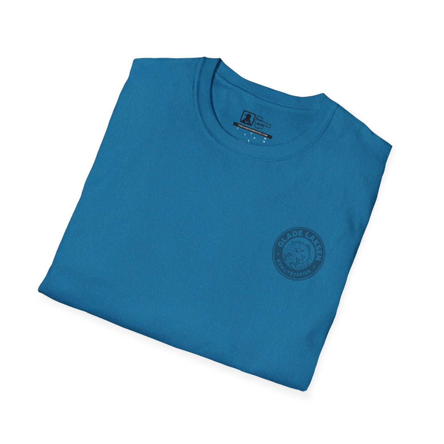 Glade Laksen Kvalitetsfisk T-Shirt — Vintage Salmon Fishing Tee