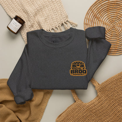Burger Logo Sweatshirt — 'BROO Burgers' Retro Fast Food Crewneck