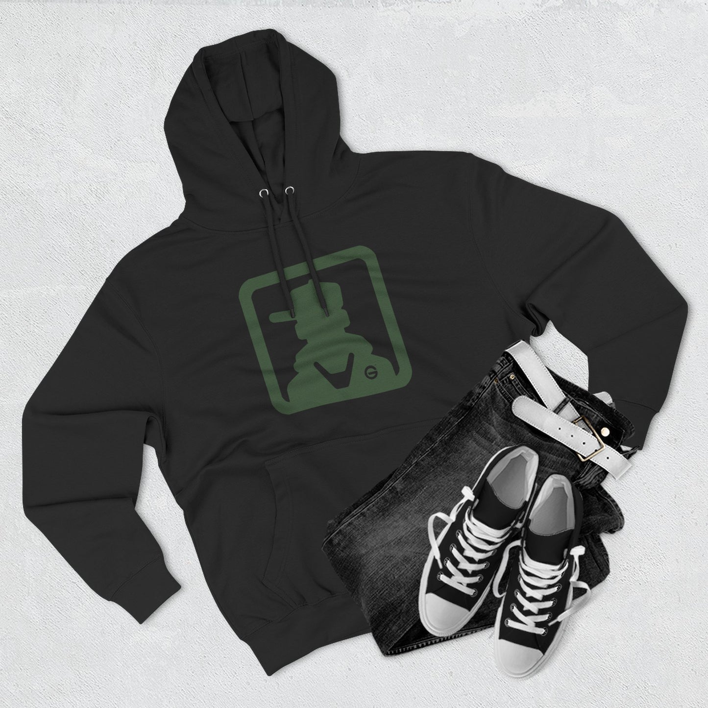 Minimal Green Icon Hoodie Pullover