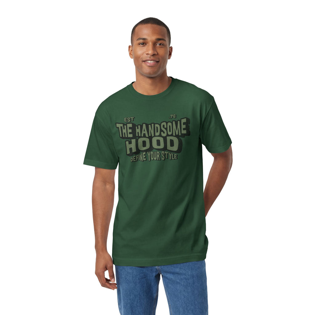 The Handsome Hood Tee — Vintage Military Green Graphic T-Shirt