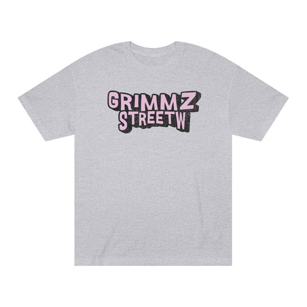 Grimmz Streetwear Tee — Pink Graffiti Logo T-Shirt
