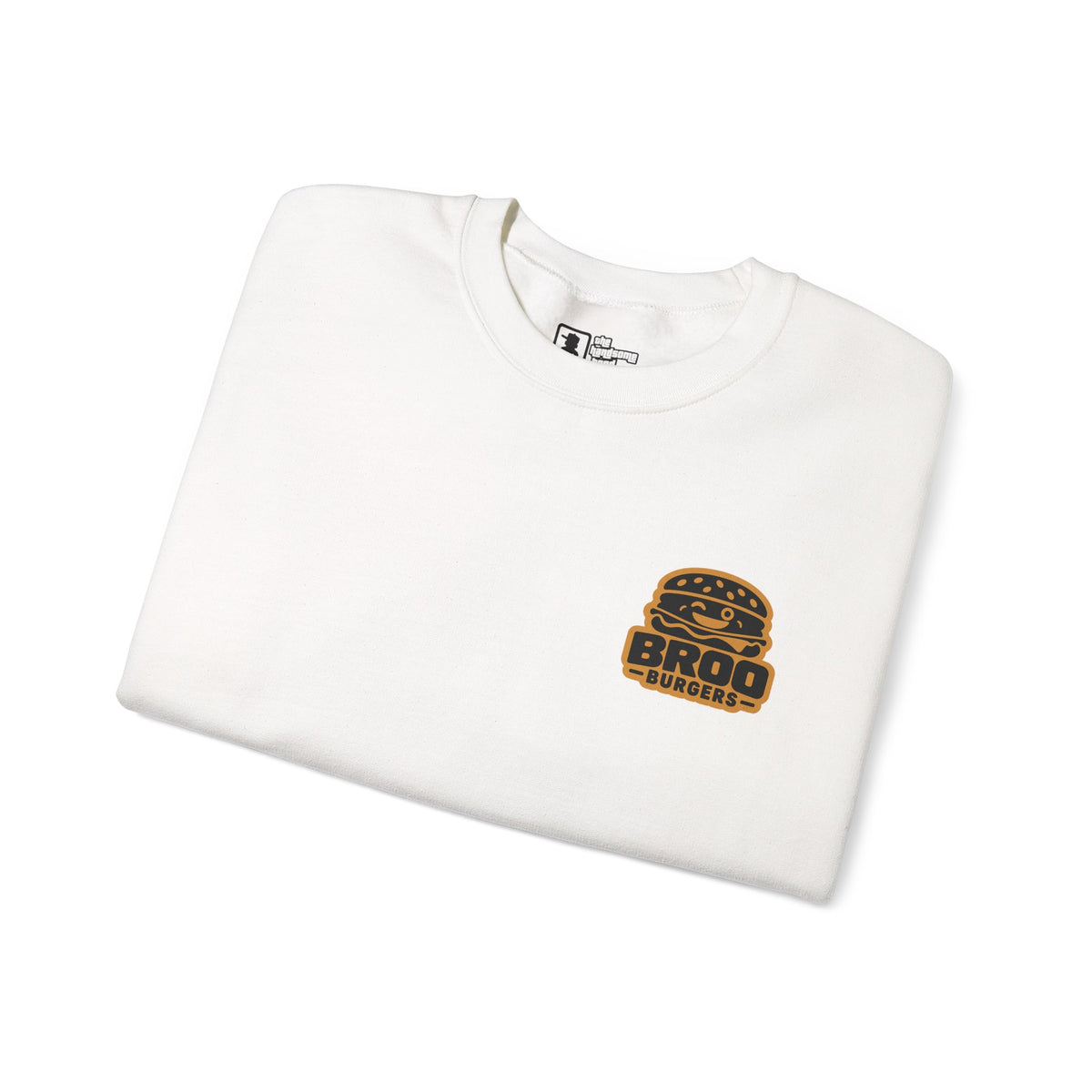Burger Logo Sweatshirt — 'BROO Burgers' Retro Fast Food Crewneck