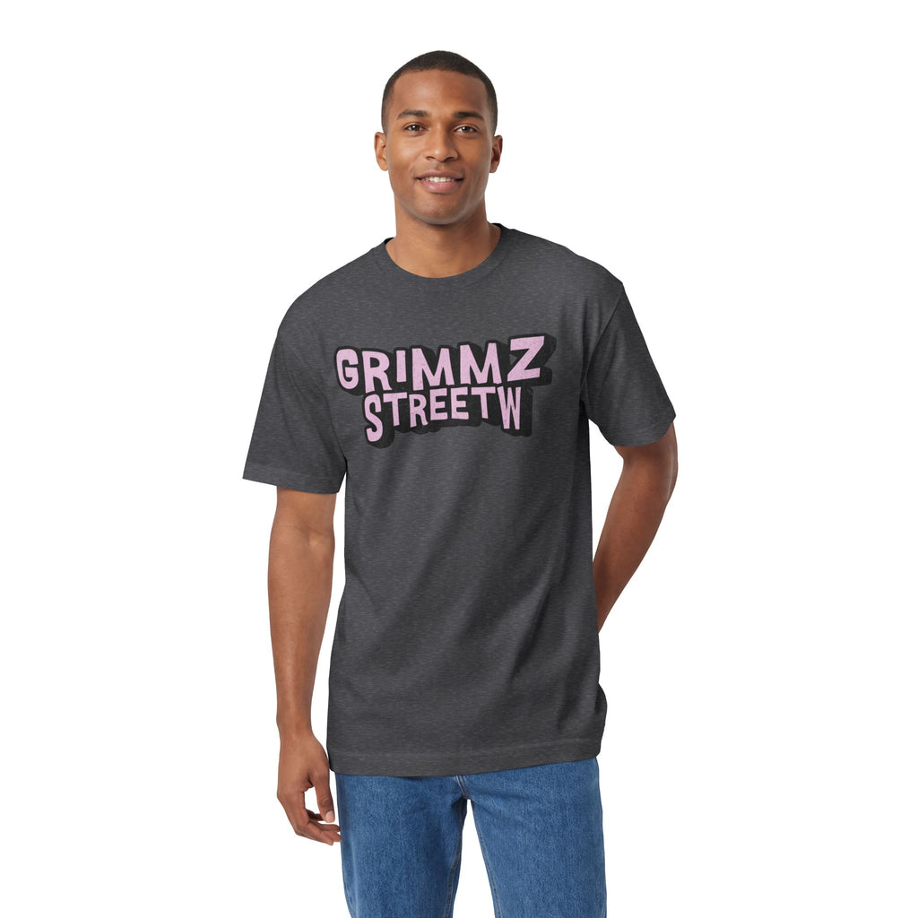 Grimmz Streetwear Tee — Pink Graffiti Logo T-Shirt