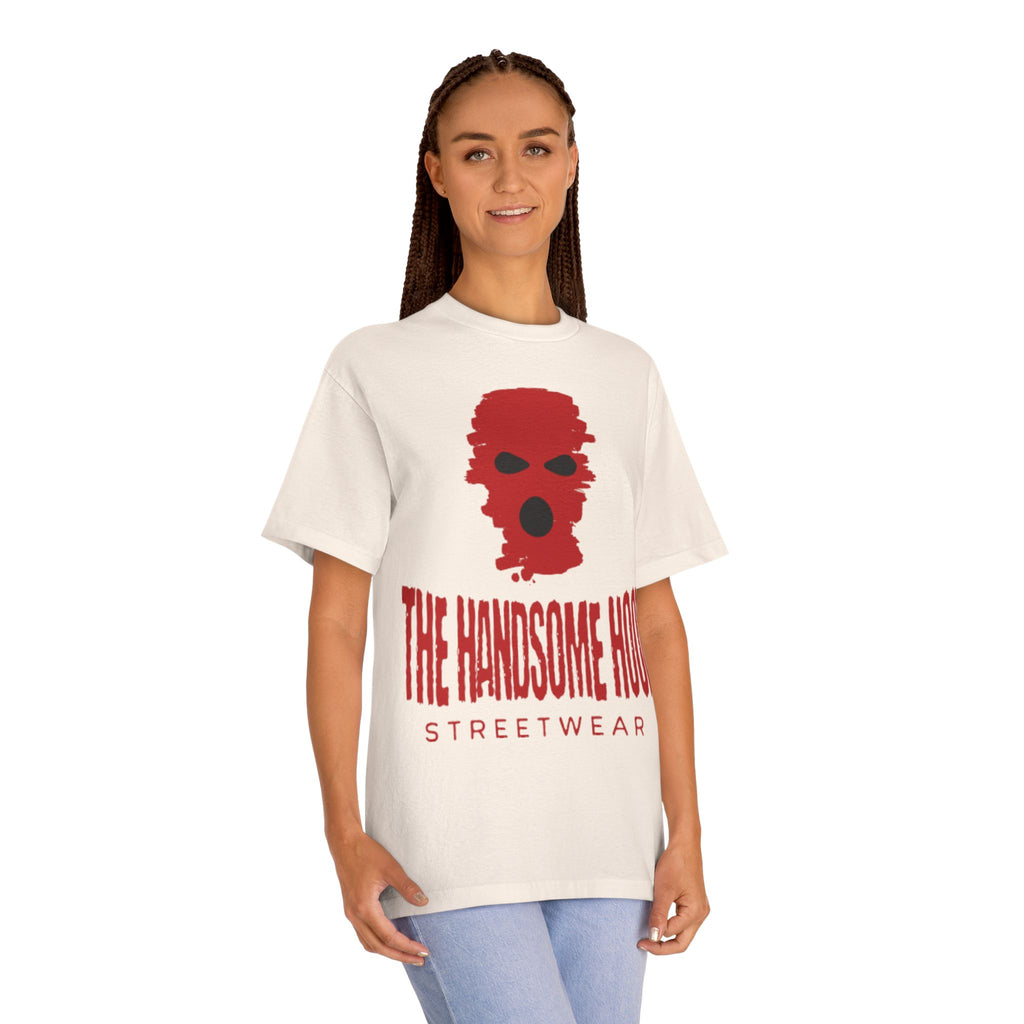 The Handsome Hood Streetwear Tee — Red Balaclava Graphic T-Shirt