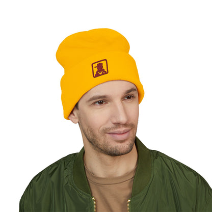 Minimalist Bear Patch Cuffed Beanie