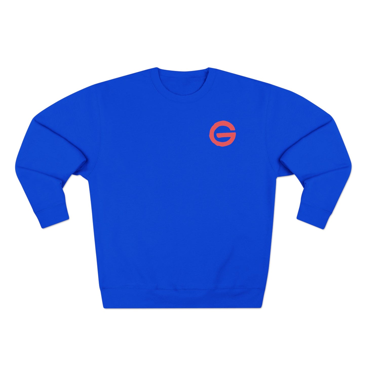 Minimalist Logo Crewneck Sweatshirt — Small Red 'G' Chest Emblem