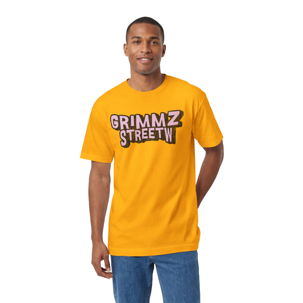 Grimmz Streetwear Tee — Pink Graffiti Logo T-Shirt