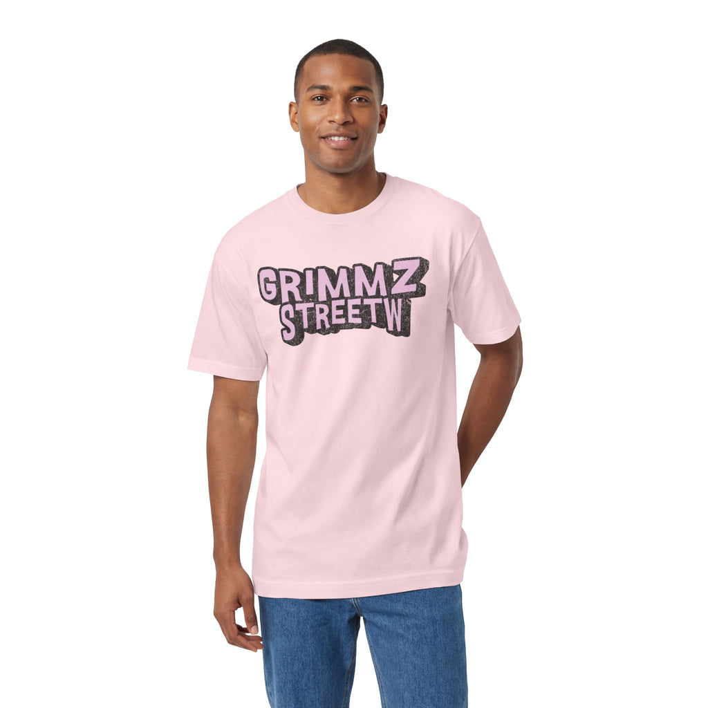 Grimmz Streetwear Tee — Pink Graffiti Logo T-Shirt