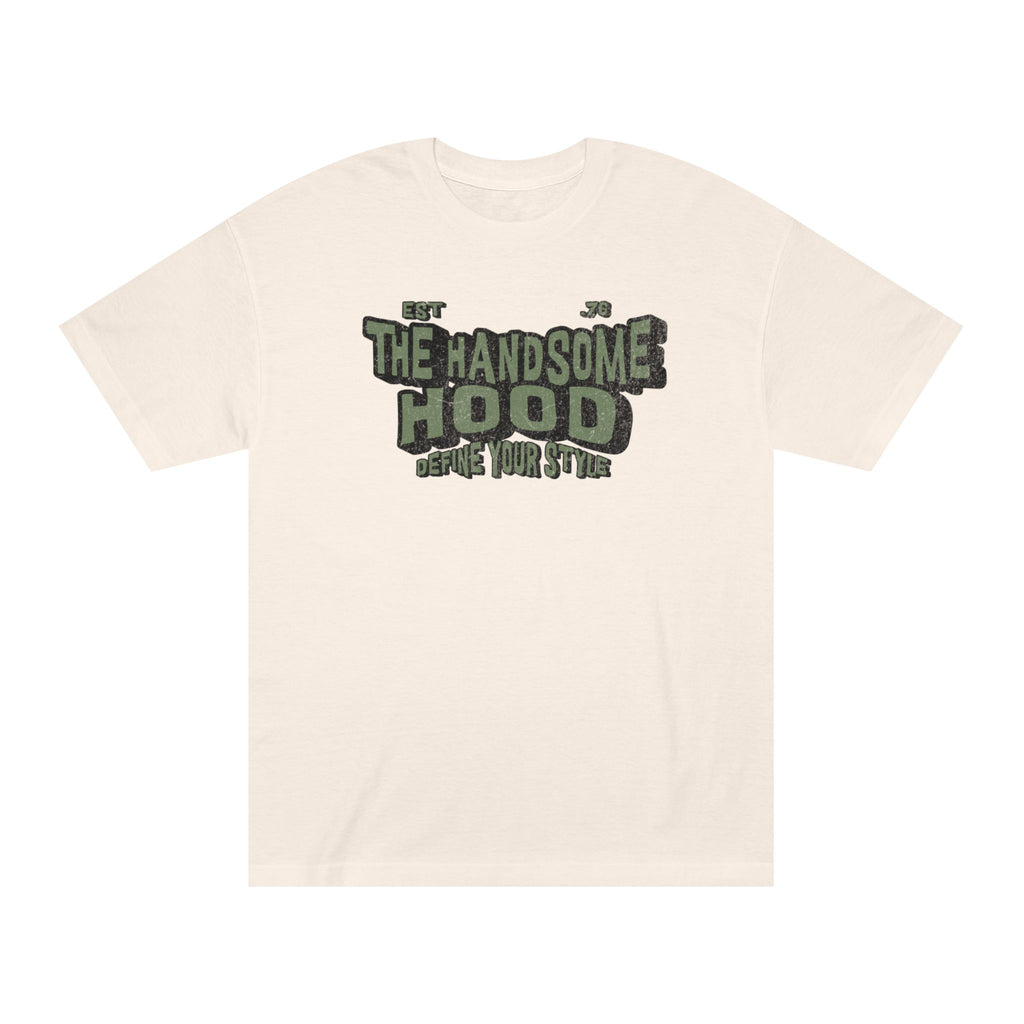 The Handsome Hood Tee — Vintage Military Green Graphic T-Shirt