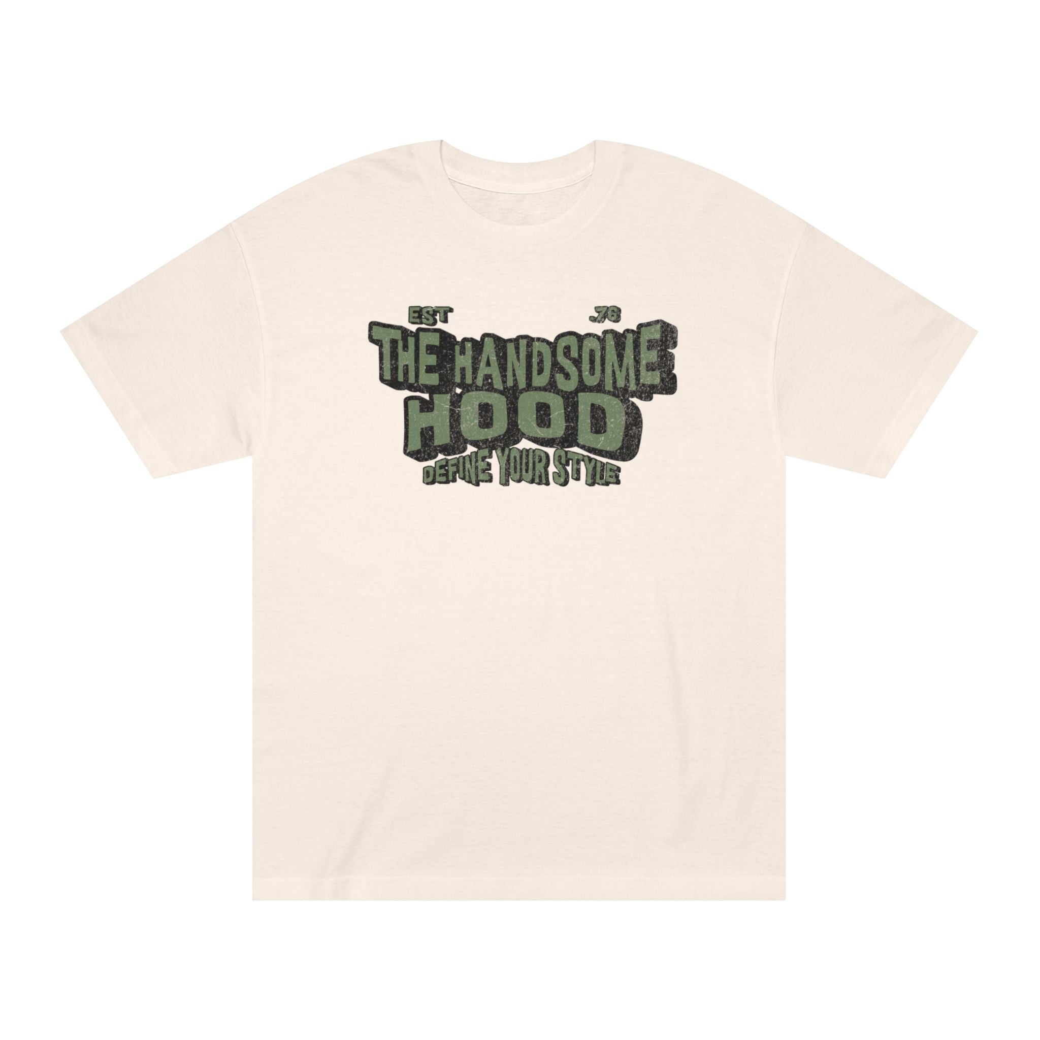 The Handsome Hood Tee — Vintage Military Green Graphic T-Shirt