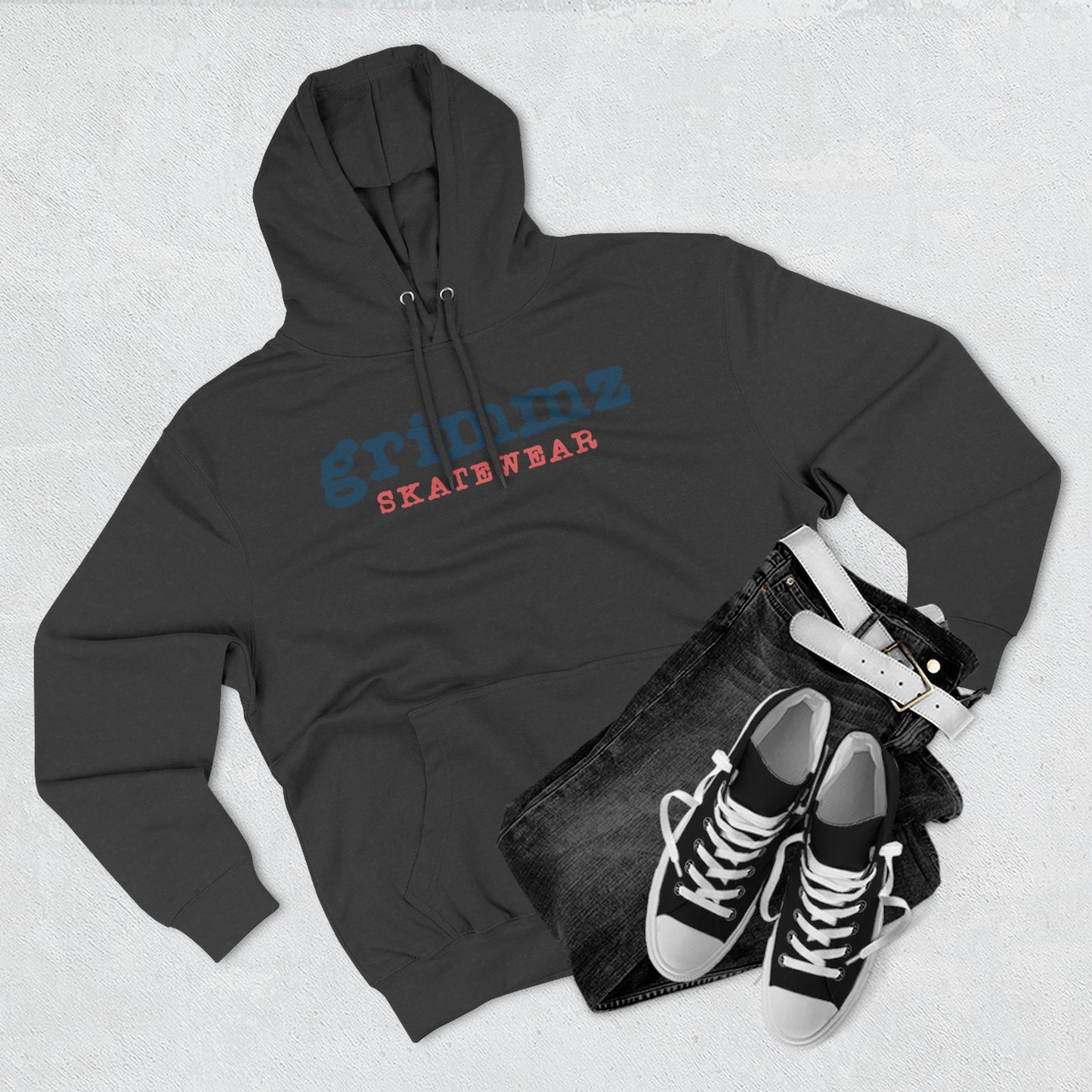 Grimmz Skatewear Fleece Hoodie — Vintage Skate Logo Pullover