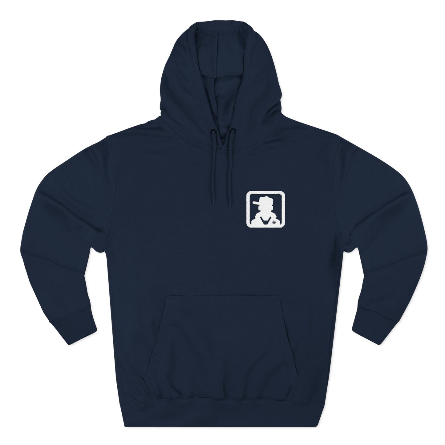 Minimal White Pocket Logo Hoodie