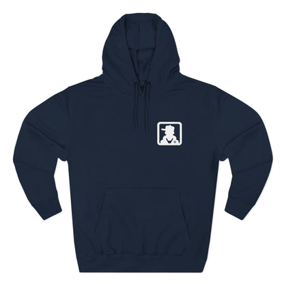 Minimal White Pocket Logo Hoodie