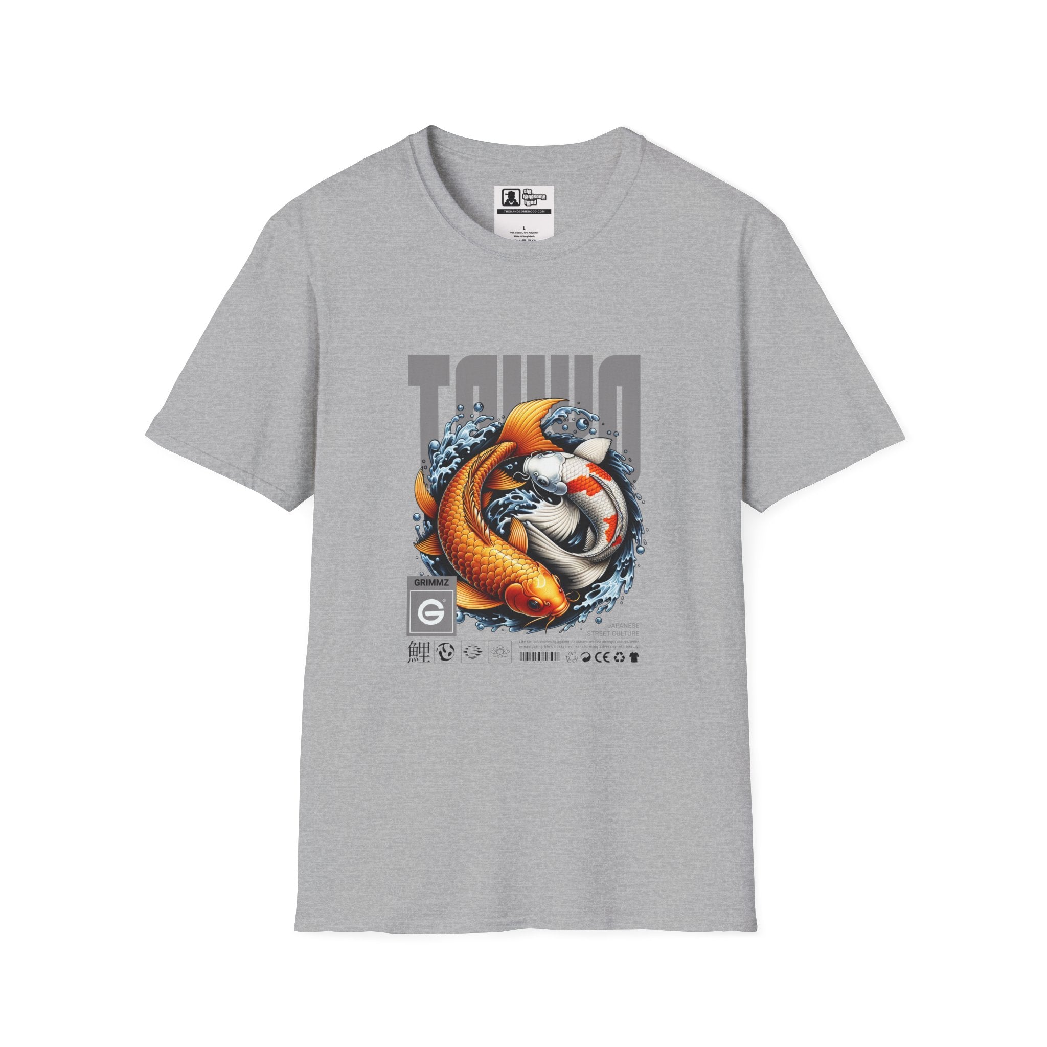 Koi Wave Graphic T-Shirt — Taiko-Inspired Koi Fish Design