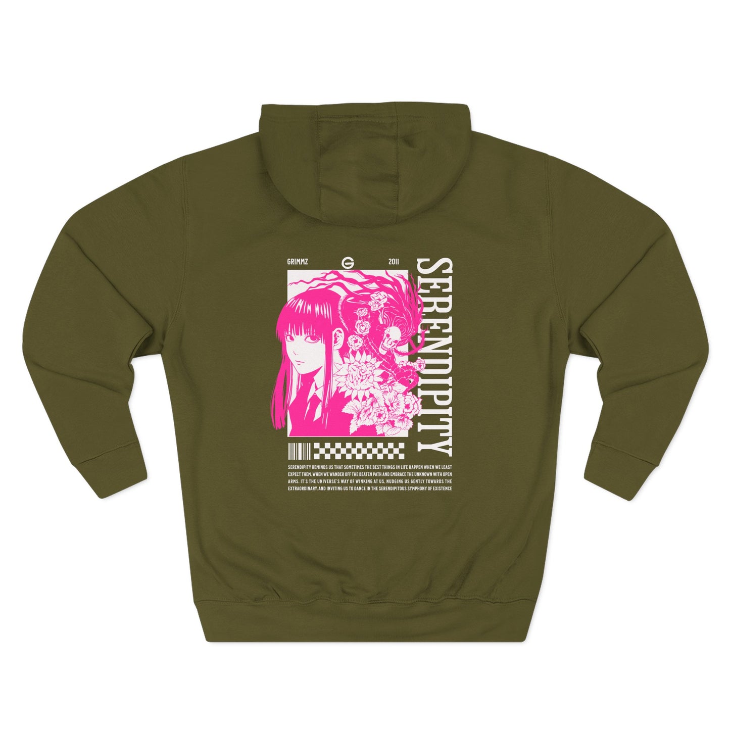 Pink Anime Girl Fleece Hoodie