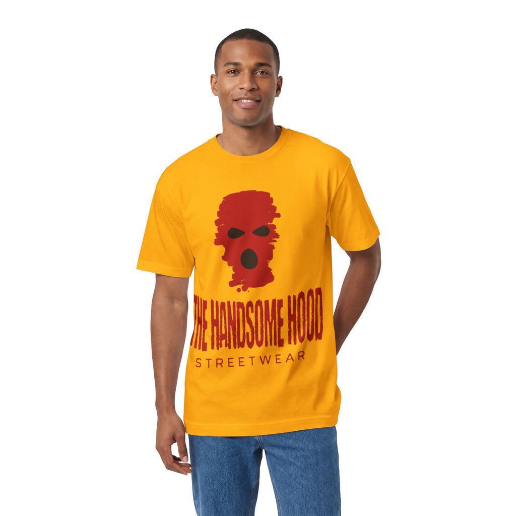 The Handsome Hood Streetwear Tee — Red Balaclava Graphic T-Shirt