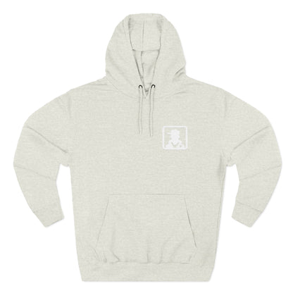 Minimal White Pocket Logo Hoodie