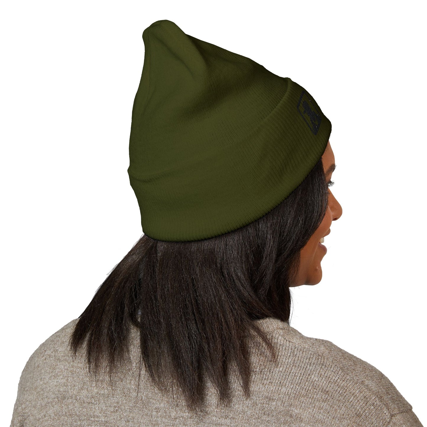 Embroidered Detective Silhouette Cuffed Beanie