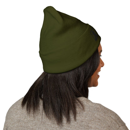 Embroidered Detective Silhouette Cuffed Beanie