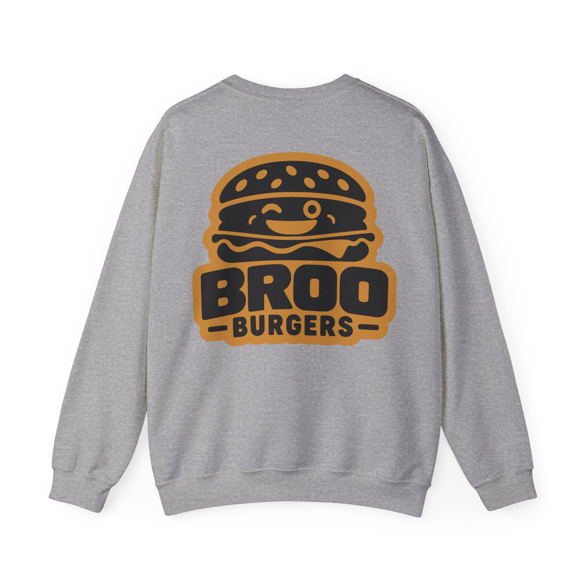 Burger Logo Sweatshirt — 'BROO Burgers' Retro Fast Food Crewneck