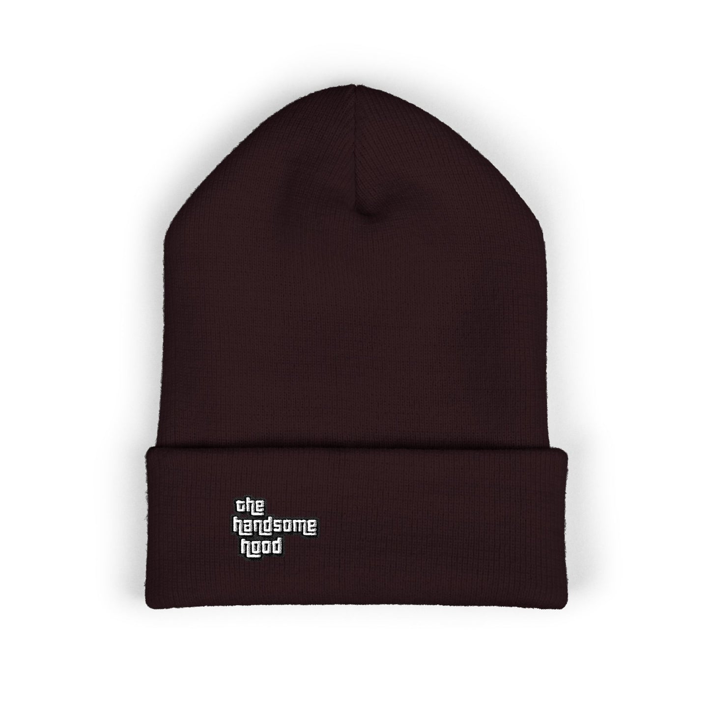 Minimalist White Logo Knit Beanie