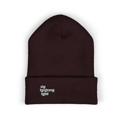 Minimalist White Logo Knit Beanie