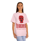 The Handsome Hood Streetwear Tee — Red Balaclava Graphic T-Shirt