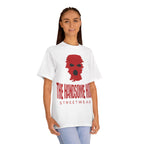 The Handsome Hood Streetwear Tee — Red Balaclava Graphic T-Shirt