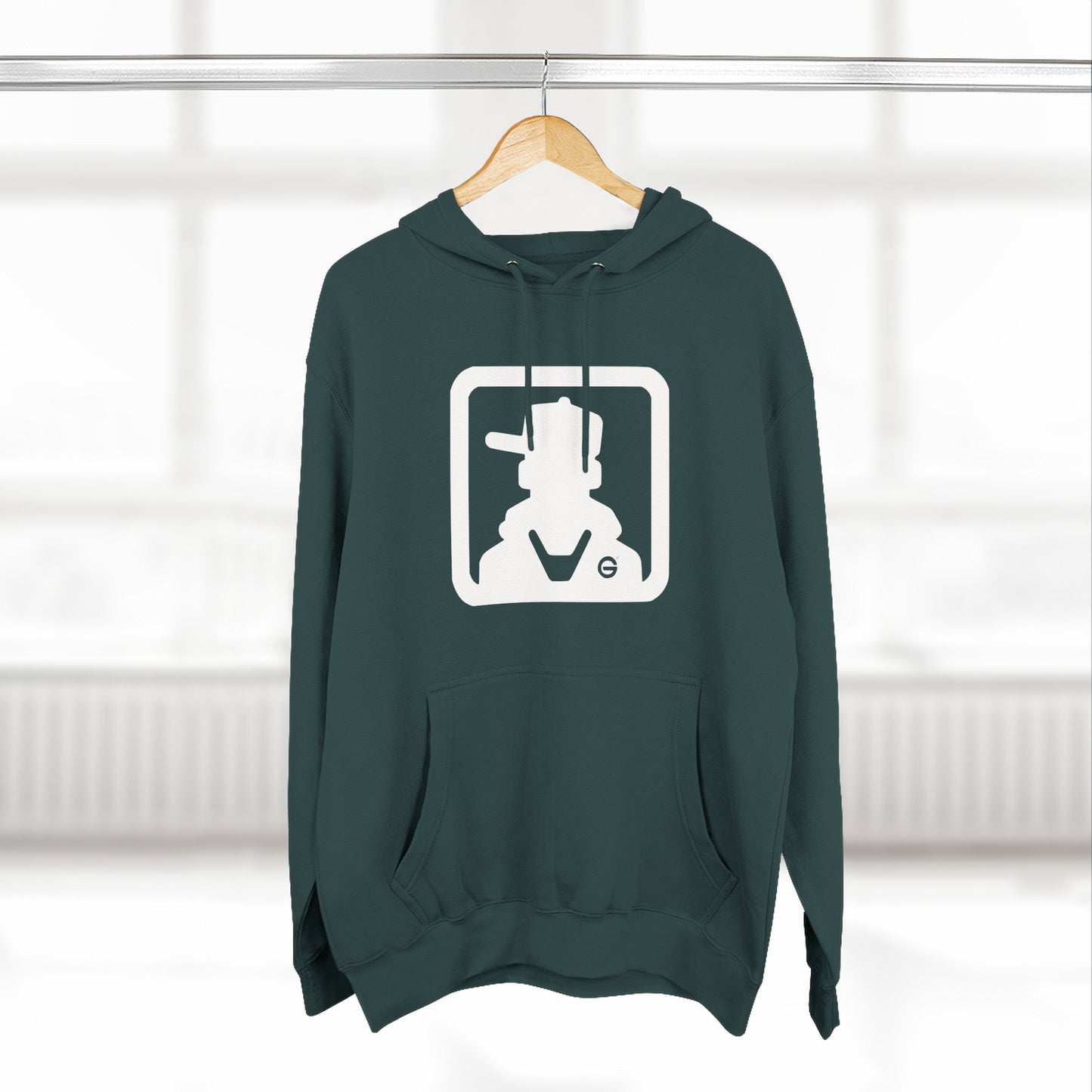 Minimal Square Logo Fleece Hoodie