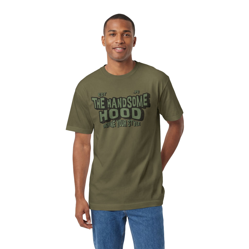 The Handsome Hood Tee — Vintage Military Green Graphic T-Shirt