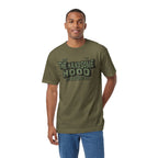 The Handsome Hood Tee — Vintage Military Green Graphic T-Shirt