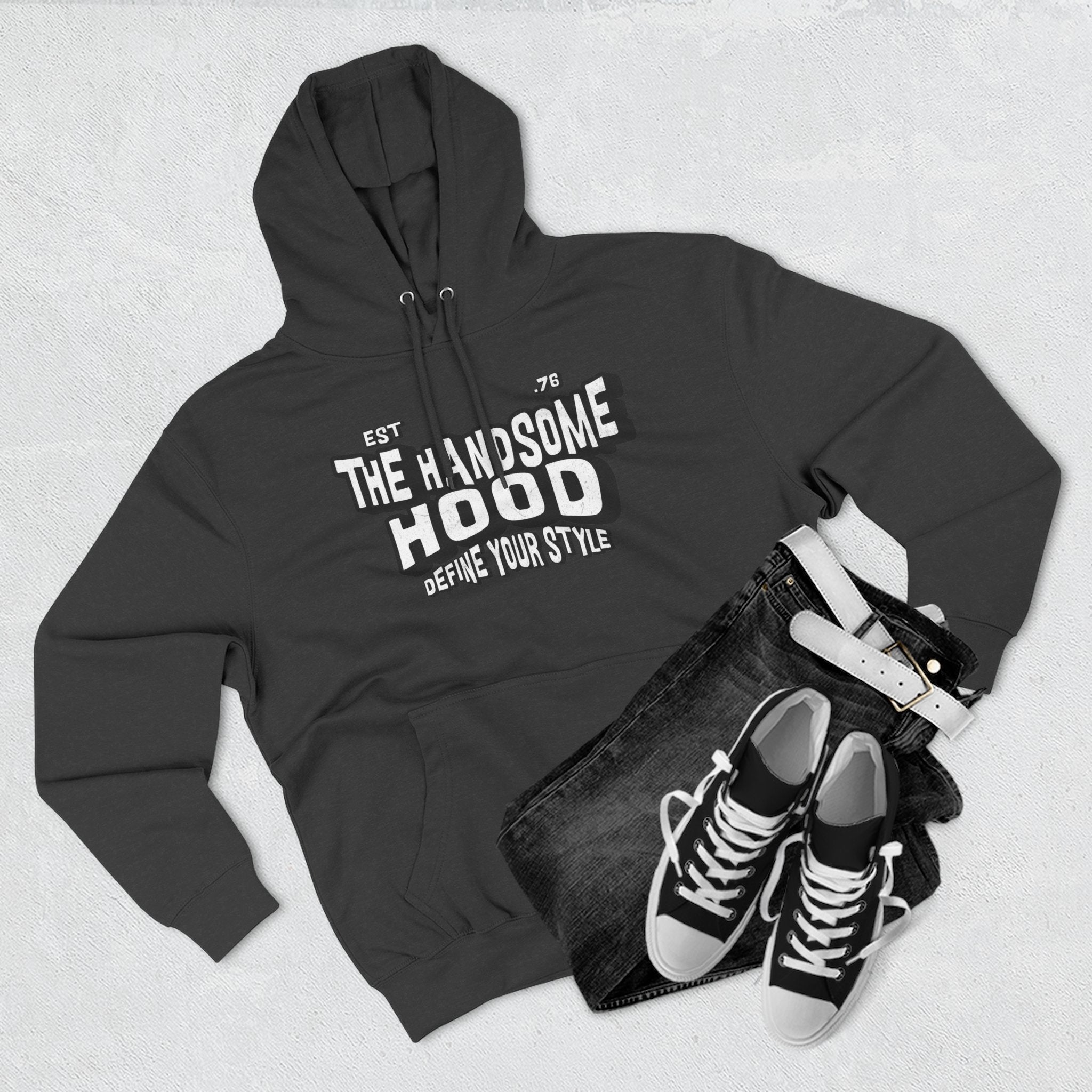 The Handsome Hood Hoodie – Retro Script Graphic Pullover