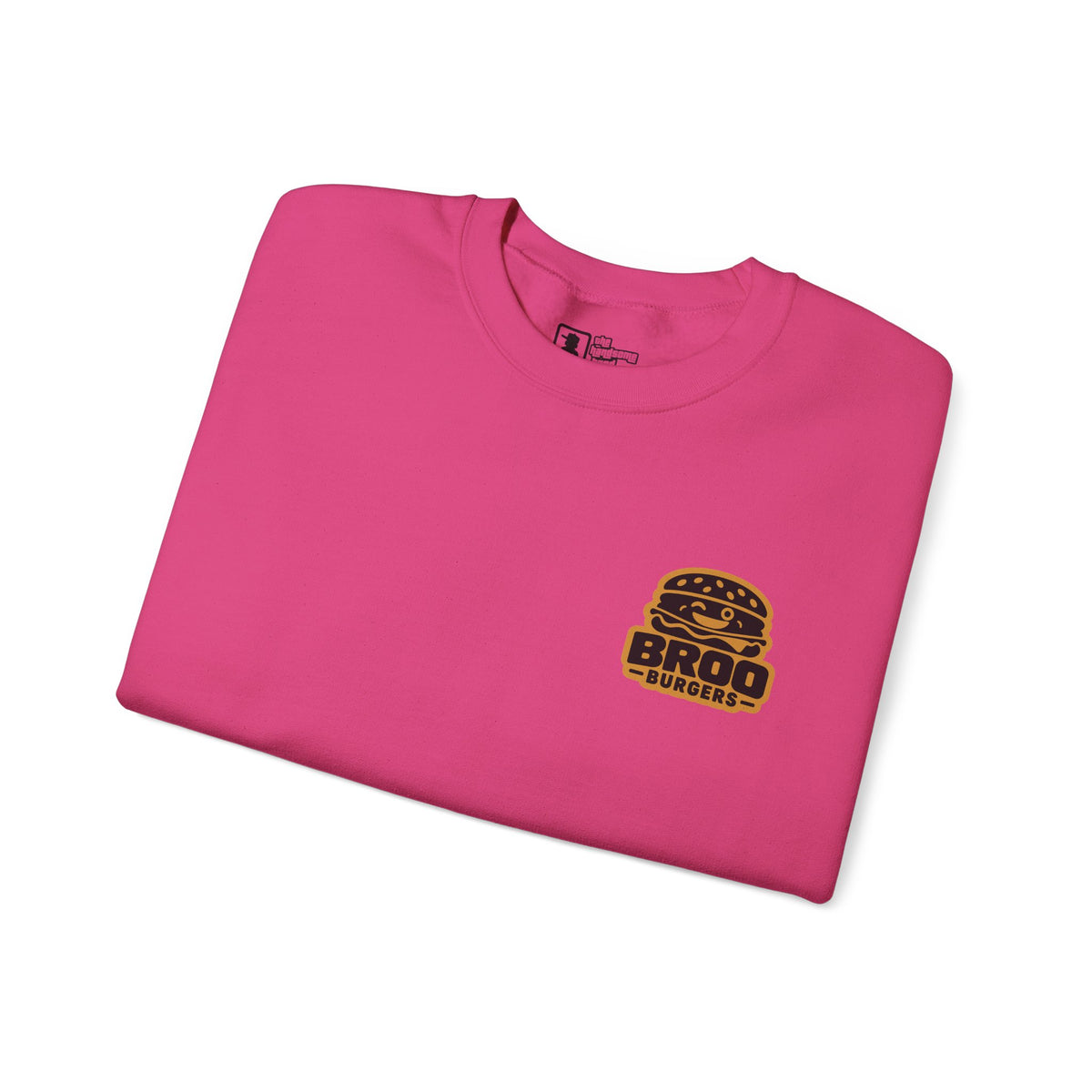 Burger Logo Sweatshirt — 'BROO Burgers' Retro Fast Food Crewneck