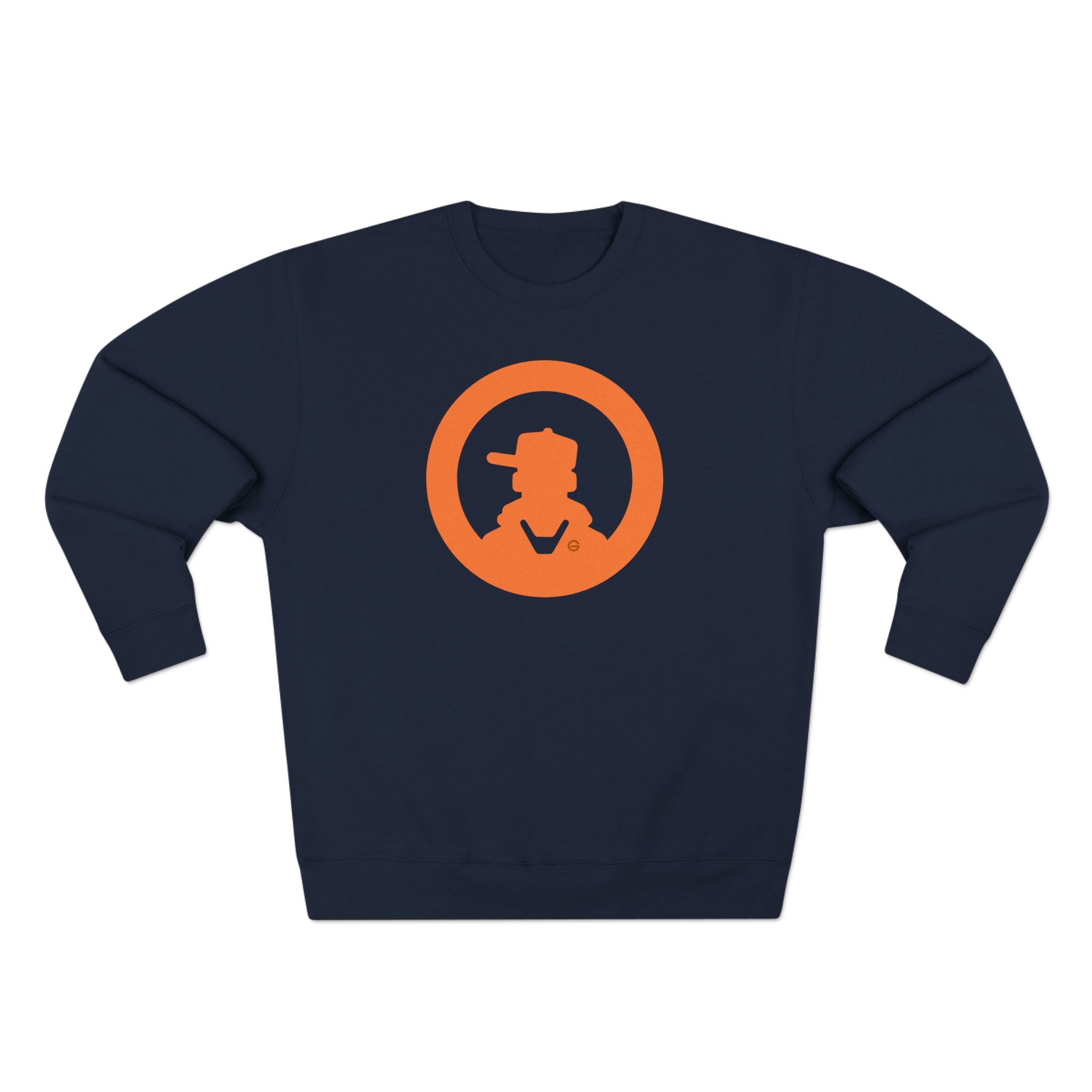 Detective Silhouette Crewneck Sweatshirt — Retro Orange Mystery Logo