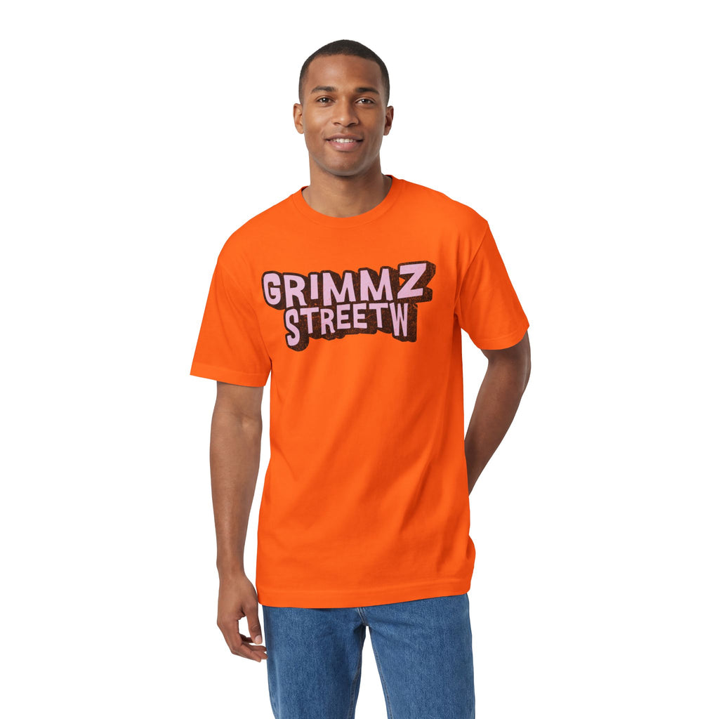 Grimmz Streetwear Tee — Pink Graffiti Logo T-Shirt