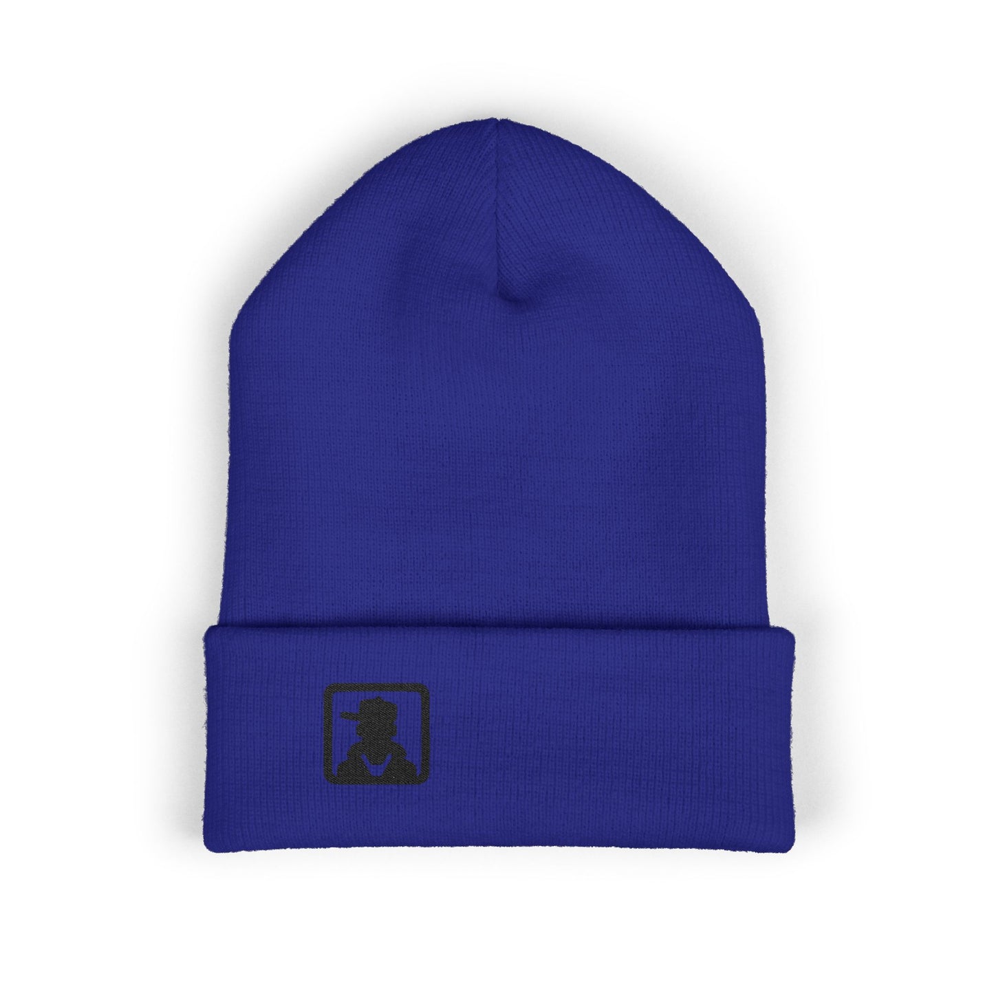 Embroidered Detective Silhouette Cuffed Beanie