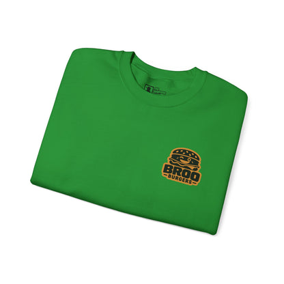 Burger Logo Sweatshirt — 'BROO Burgers' Retro Fast Food Crewneck