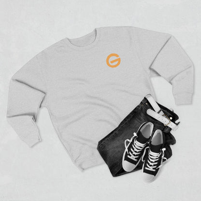 Minimal Logo Crewneck Sweatshirt — Small Orange 'G' Chest Emblem