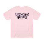Grimmz Streetwear Tee — Pink Graffiti Logo T-Shirt