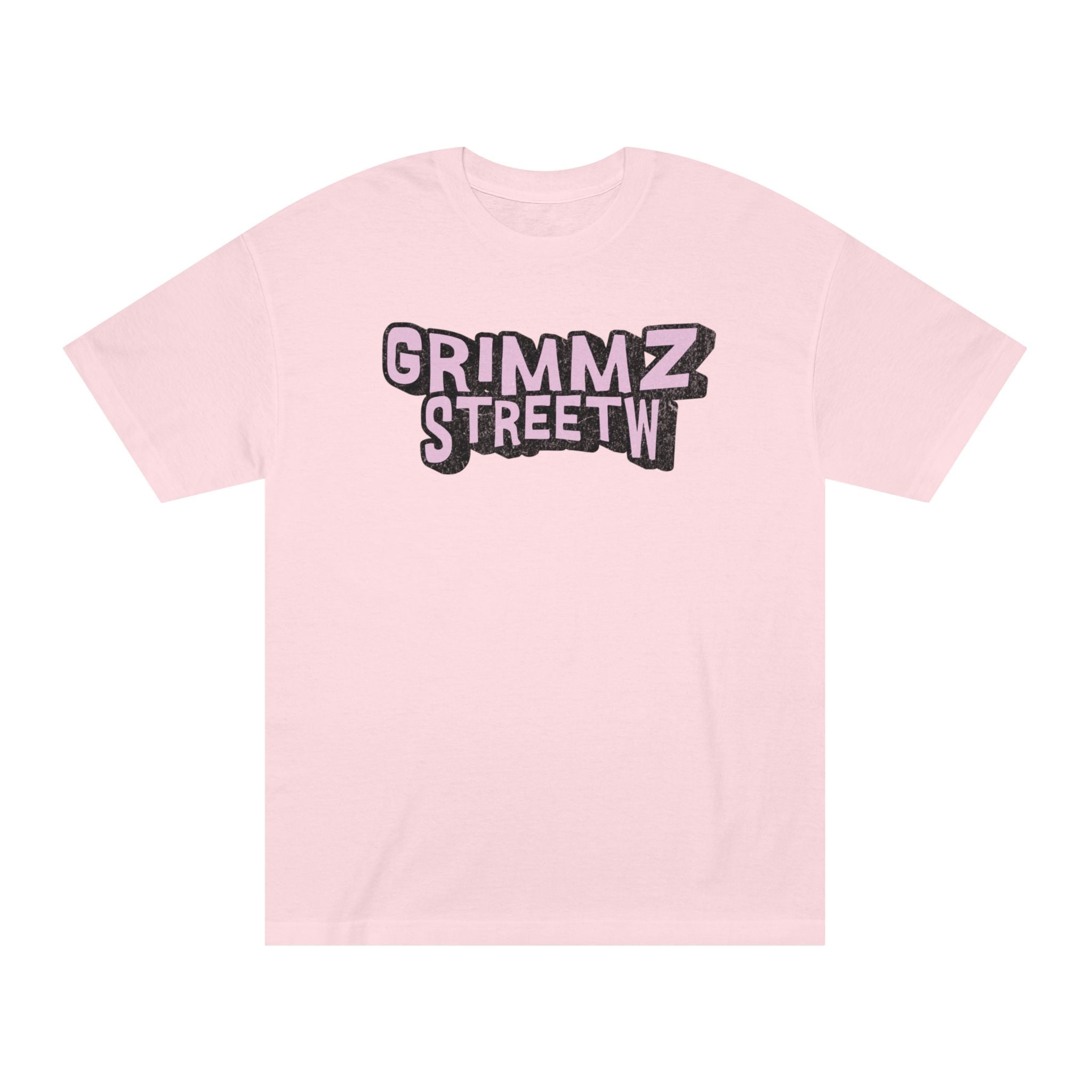 Grimmz Streetwear Tee — Pink Graffiti Logo T-Shirt