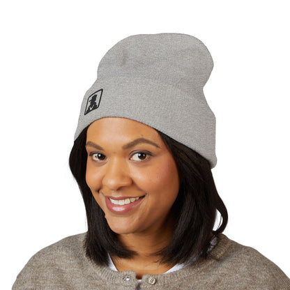 Embroidered Detective Silhouette Cuffed Beanie