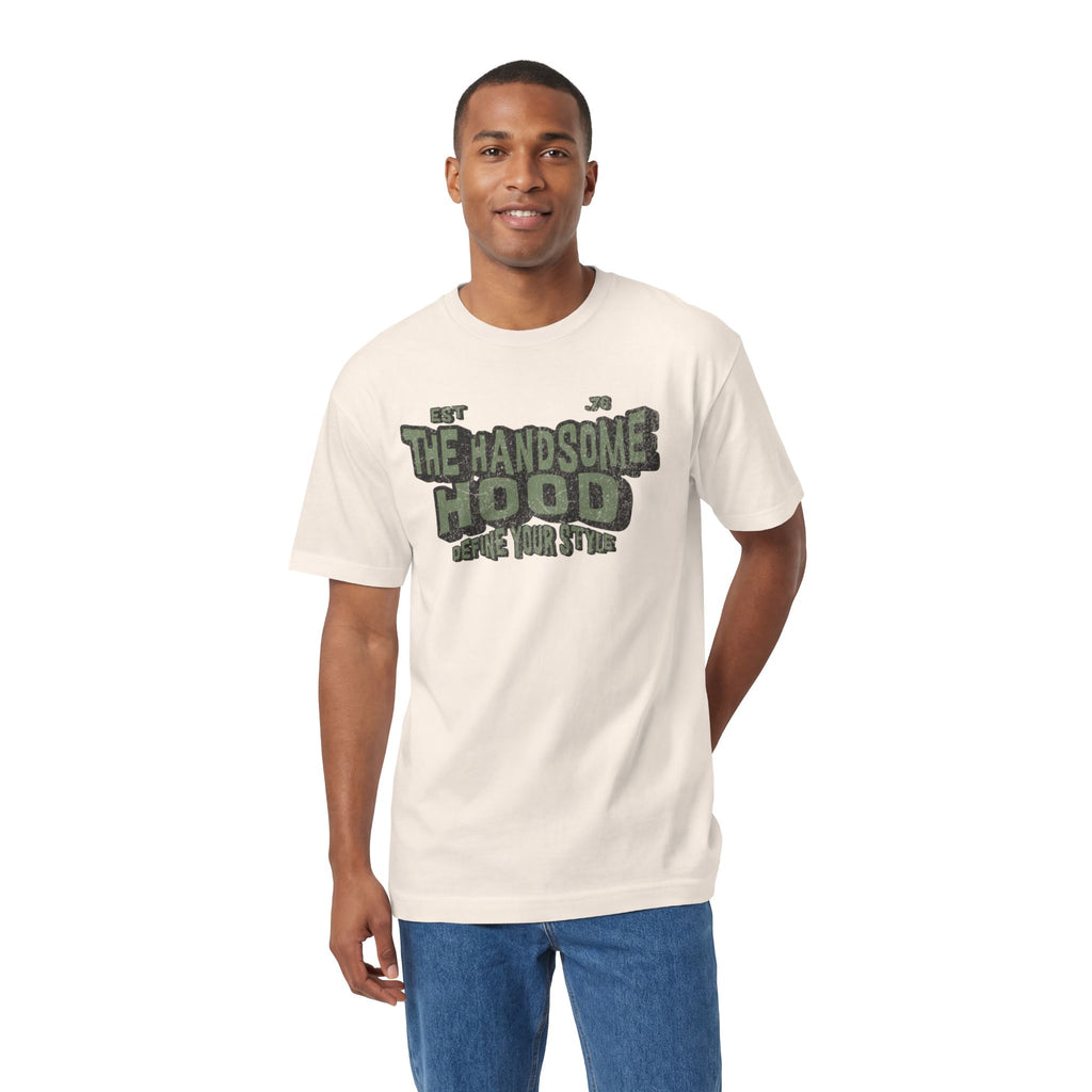 The Handsome Hood Tee — Vintage Military Green Graphic T-Shirt