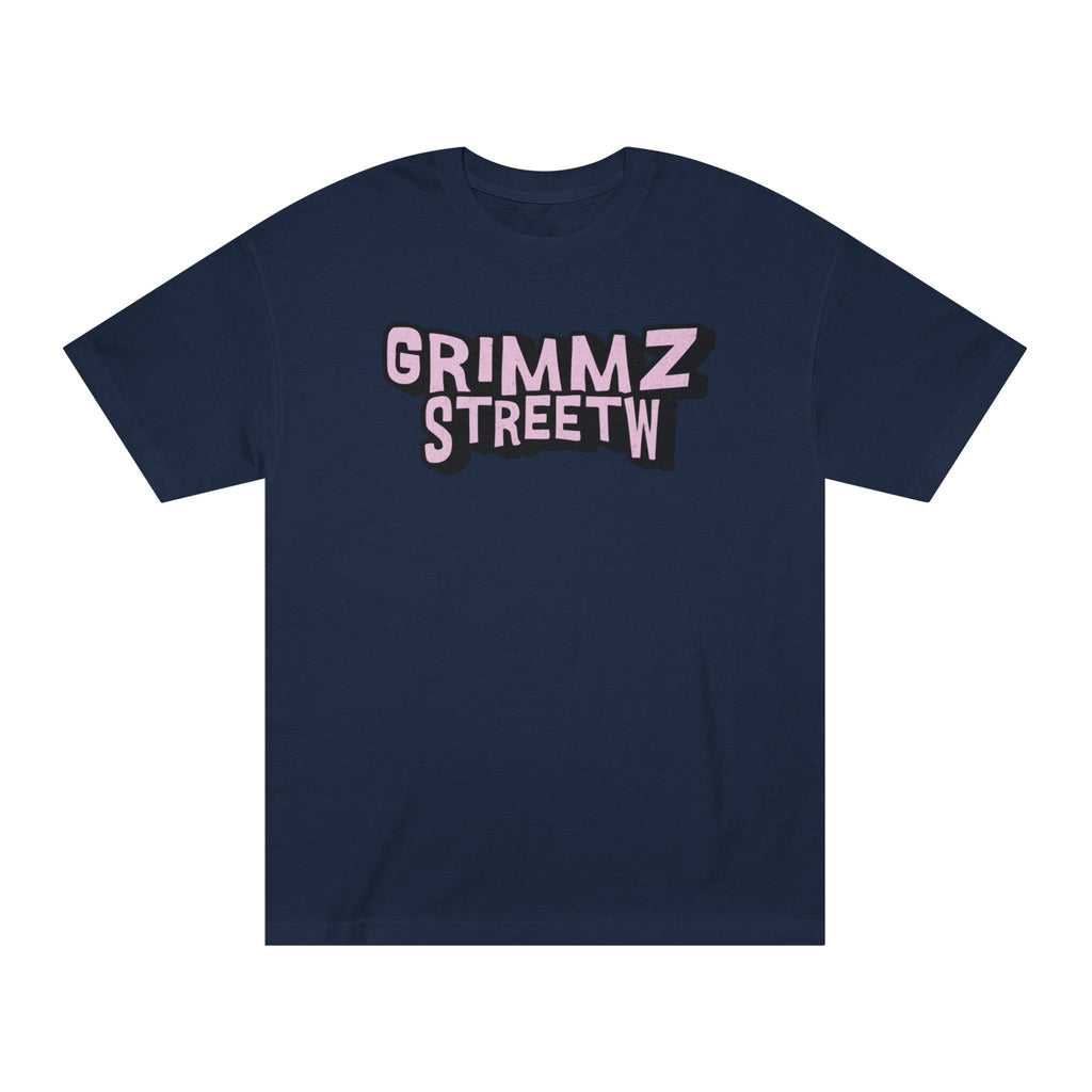 Grimmz Streetwear Tee — Pink Graffiti Logo T-Shirt