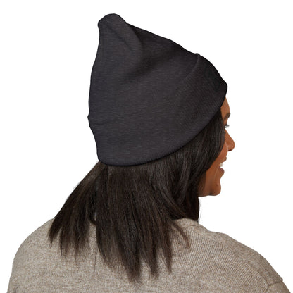 Embroidered Detective Silhouette Cuffed Beanie