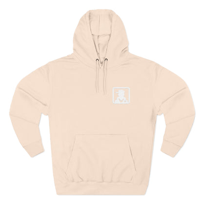 Minimal White Pocket Logo Hoodie