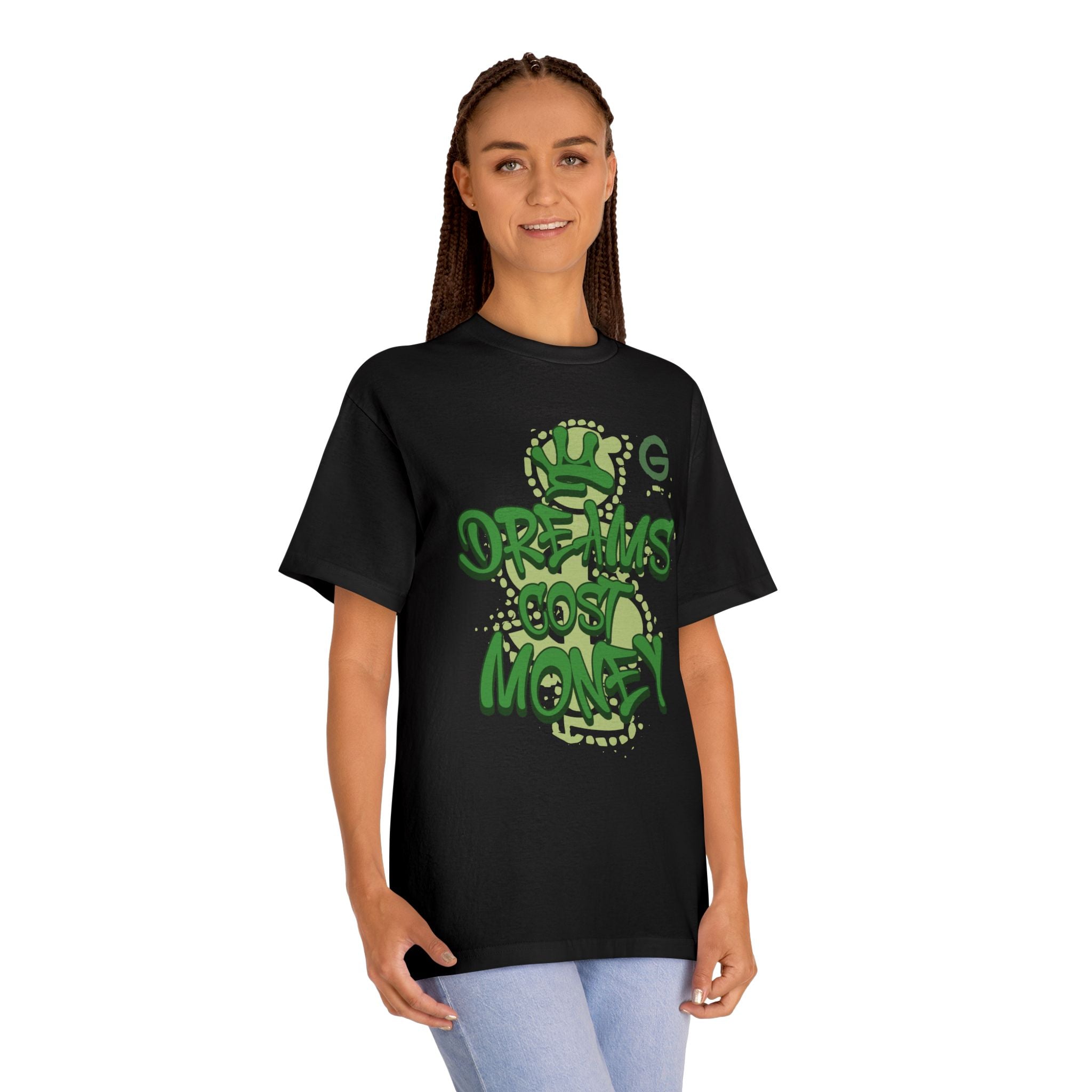 Dreams Cost Money T-Shirt — Green Graffiti Money Tee