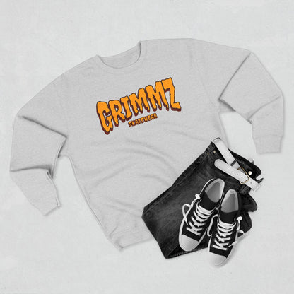 Grimmz Crewneck Sweatshirt — Bold Orange Logo Streetwear